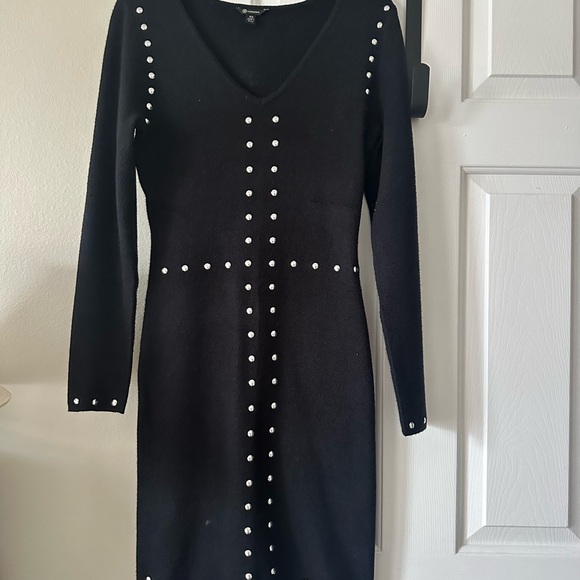 VERSONA Sweater dress XS Black V Neck Long sleeve very soft w/o ribbing NWOT - Picture 2 of 13